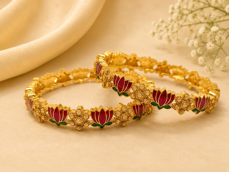 Meenakari gold bangle