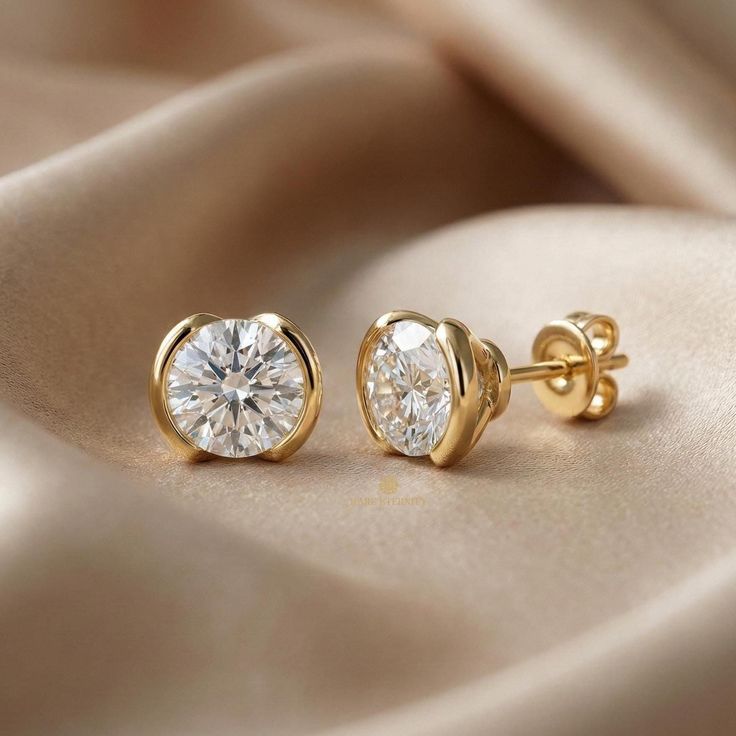 Diamond stud earrings