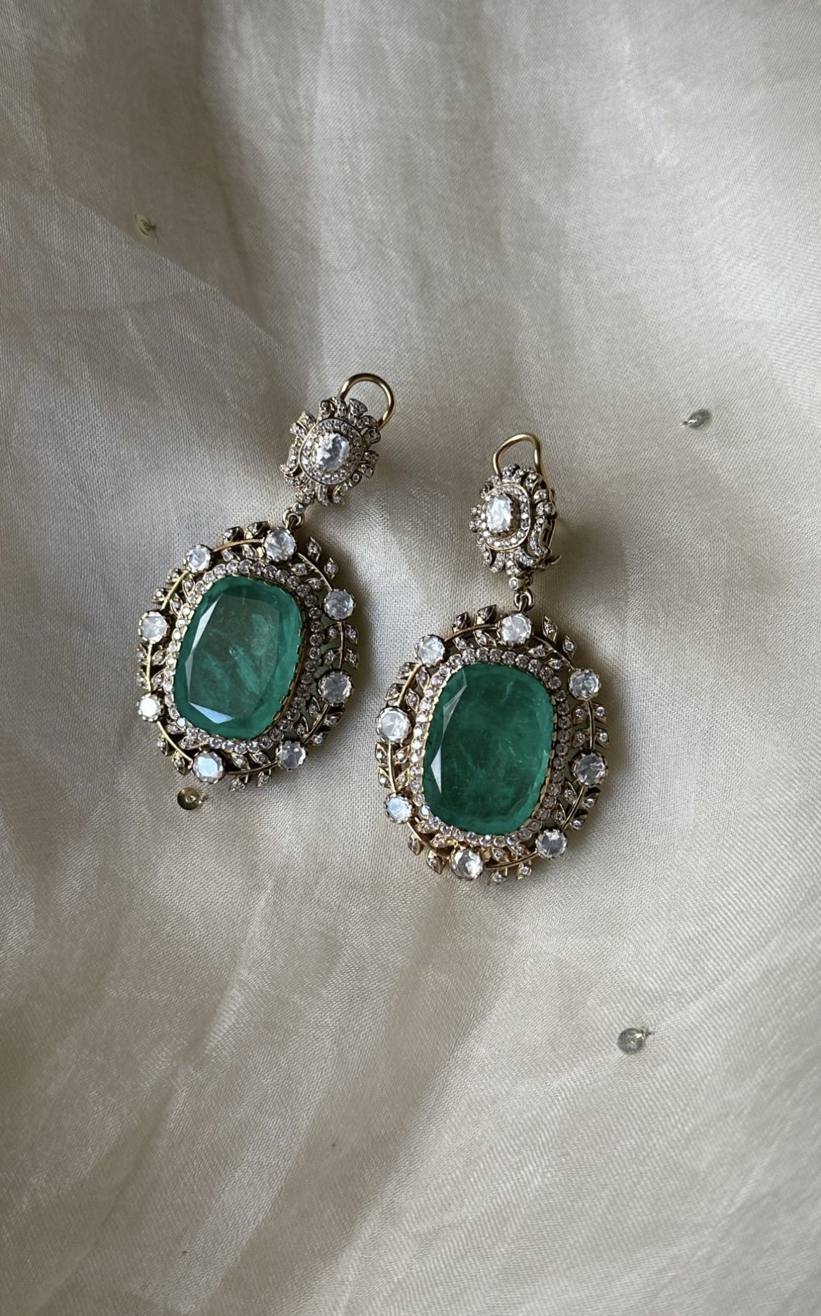 Antique emerald earrings
